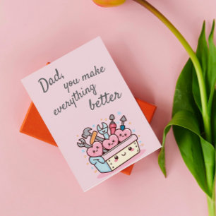 Cute Kawaii Toolbox Father's Day Card