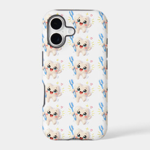 Cute Kawaii Tooth Toothbrush Pattern Phone Case