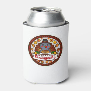 Cute Kawaii Turkey - Happy Thanksgiving Classic T- Can Cooler