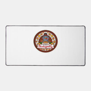 Cute Kawaii Turkey - Happy Thanksgiving Classic T- Desk Mat