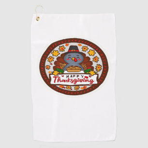 Cute Kawaii Turkey - Happy Thanksgiving Classic T- Golf Towel