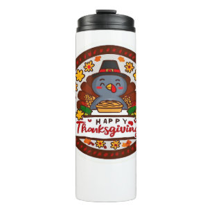 Cute Kawaii Turkey - Happy Thanksgiving Classic T- Thermal Tumbler