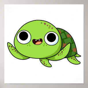 Cute Kawaii Turtle Poster