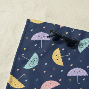 Cute Kawaii Umbrella Pattern Beach Towel