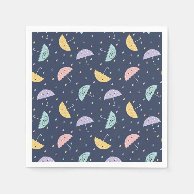Cute Kawaii Umbrella Pattern Napkins (Front)