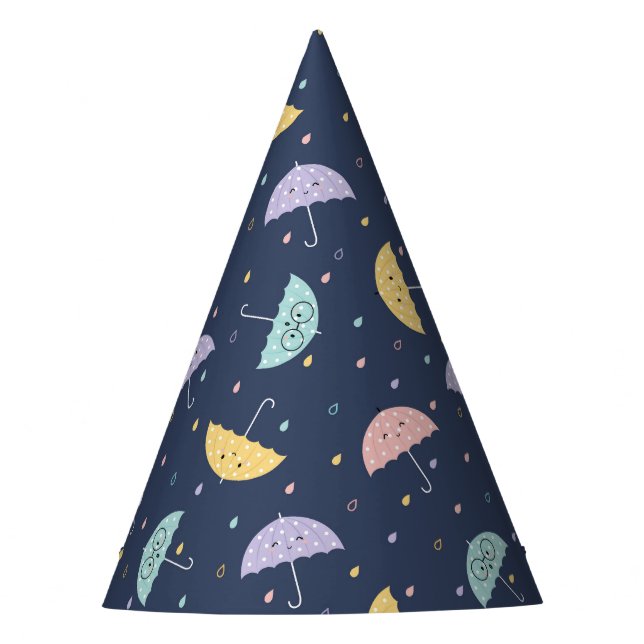 Cute Kawaii Umbrella Pattern Party Hat (Front)