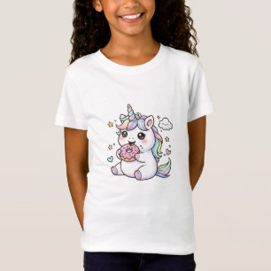 Cute Kawaii Unicorn Donut T-Shirt for Girls