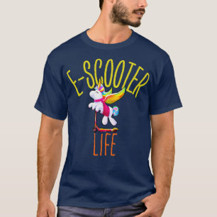 Cute Kawaii Unicorn Driving E Scooter T-Shirt