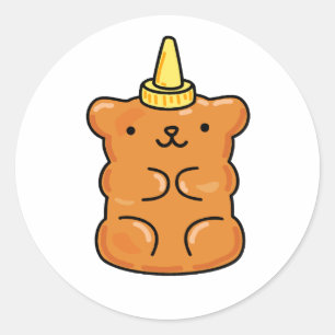 Cute Kawaii Unicorn Gummy Bear Classic Round Sticker