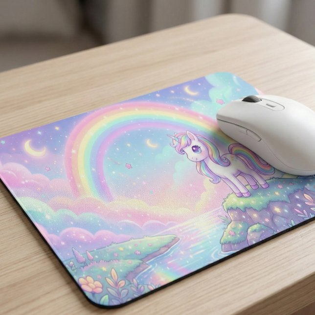 Cute Kawaii Unicorn Pastel Rainbow Magical Mouse Mat (Creator Uploaded)