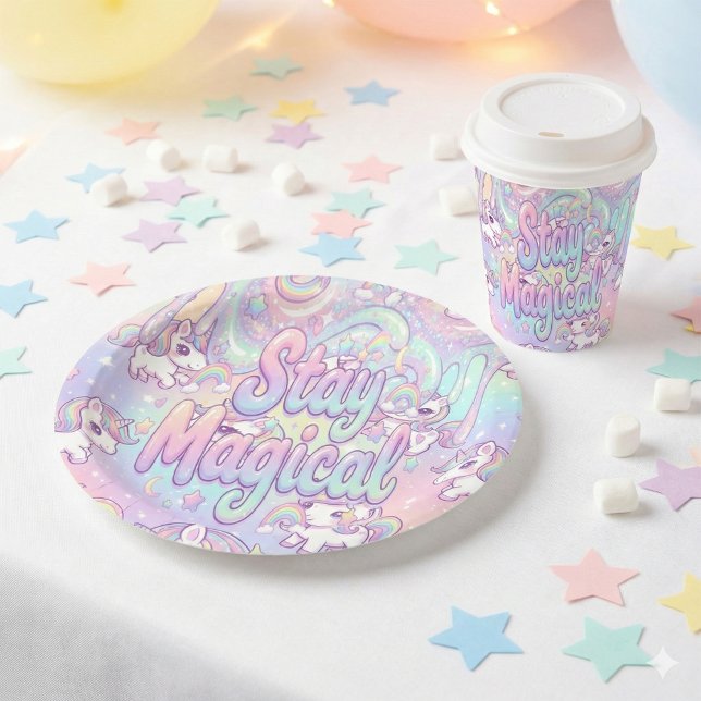 Cute Kawaii Unicorn Pastel Rainbow Magical Paper Cups (Creator Uploaded)