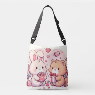 Cute Kawaii Valentine Bunny Bear Love Gift Crossbody Bag