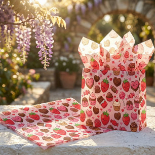 Cute Kawaii Valentine Sweets Treats Pattern Tissue Paper