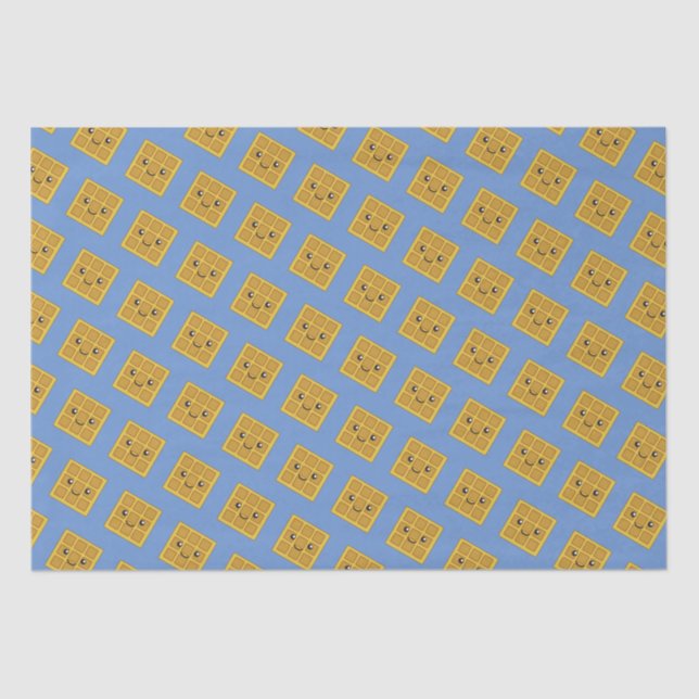 Cute Kawaii Waffle Pattern Tissue Paper (Front)