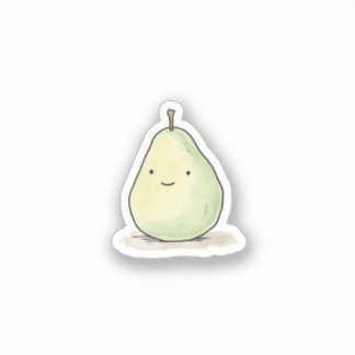 Cute Kawaii Watercolor Pear