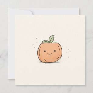 Cute Kawaii Watercolor Pumpkin Holiday Card