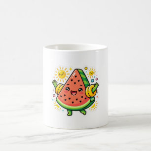 Cute Kawaii Watermelon Slice Inflatable ArmSticker Coffee Mug