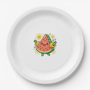 Cute Kawaii Watermelon Slice Inflatable ArmSticker Paper Plate
