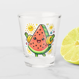Cute Kawaii Watermelon Slice Inflatable ArmSticker Shot Glass