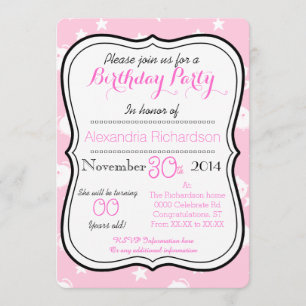 Cute Kawaii white kitty cat birthday party Invitation
