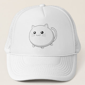 Cute kawaii white kitty cat trucker hat