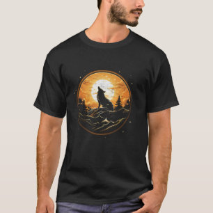 Cute Kawaii Wolf Howling At The Moon Kids Alaskan  T-Shirt