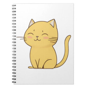 Cute Kawaii Yellow Cat drawing   Notebook