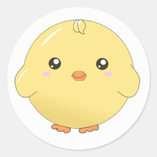 Cute kawaii yellow chick stickers