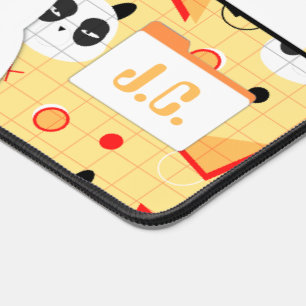 Cute Kawaii Yellow Panda Bear Desk Mat