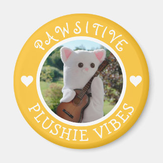 Cute Kawaii Yellow Pawsitive Plushie Vibes Photo Magnet