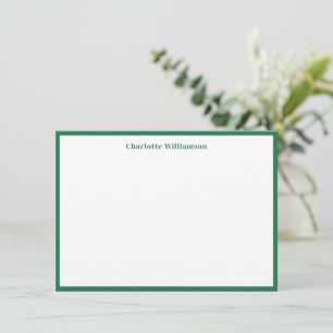 Cute Kelly Green Border Personalised Stationery Thank You Card