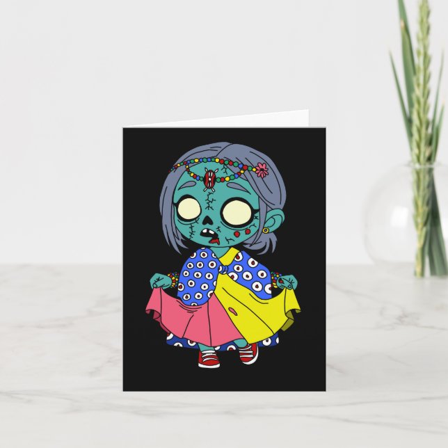 Cute Kenyan Zombie Note Card (Front)
