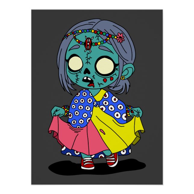 Cute Kenyan Zombie Poster (Front)