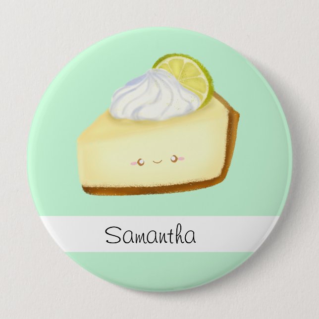 Cute Key Lime Pie 10 Cm Round Badge (Front)
