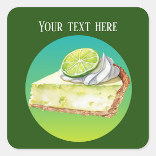 Cute key lime pie add message square sticker