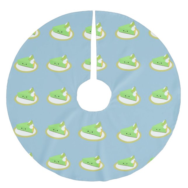Cute Key Lime Pie Brushed Polyester Tree Skirt (Front)