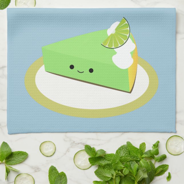 Cute Key Lime Pie Tea Towel (Folded)