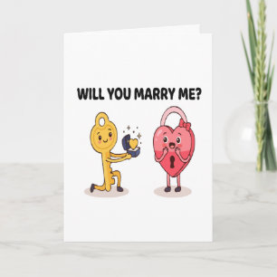 Cute Key to My Heart Proposal Card
