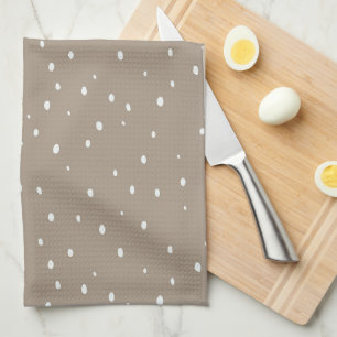 Cute Khaki Polka Dot Tea Towel