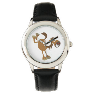 Cute Kicking Cartoon Horse Watch