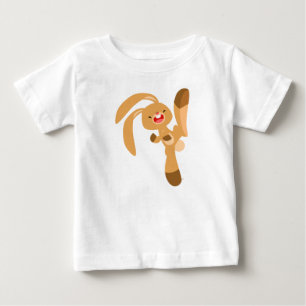 Cute Kickjumping Cartoon Rabbit Baby T-Shirt