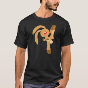 Cute Kickjumping Cartoon Rabbit T-Shirt