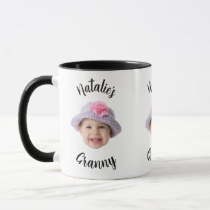 Cute Kid Baby Face Photo Child Name Grannny Mug