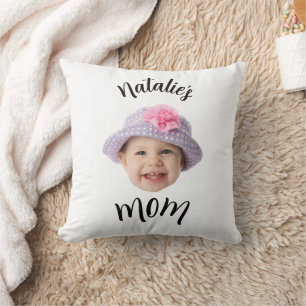 Cute Kid Baby Face Photo Child Name Mum Cushion