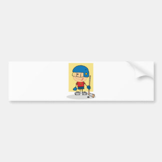 Cute Kid Hockey Player Bumper Sticker