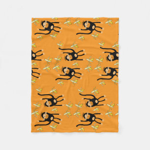 Cute Kid Monkey Fleece Blanket
