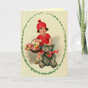 Cute Kid Vintage Christmas Card