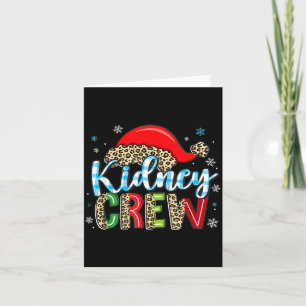 Cute Kidney Crew Christmas Nephrology Dialysis Card