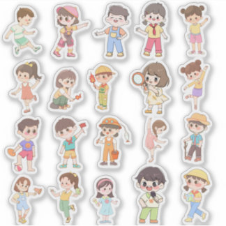 Cute Kids Activity Vinyl Stickers