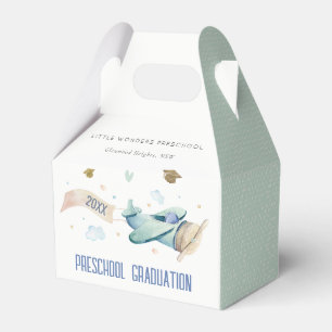 Cute Kids Aeroplane Sky Stars Preschool Graduation Favour Box